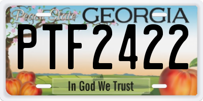 GA license plate PTF2422