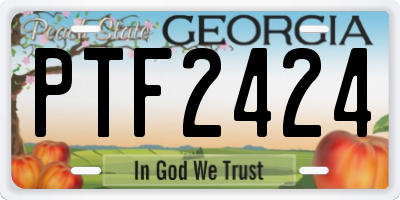 GA license plate PTF2424