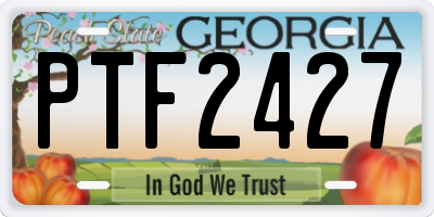 GA license plate PTF2427