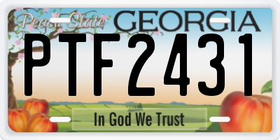GA license plate PTF2431