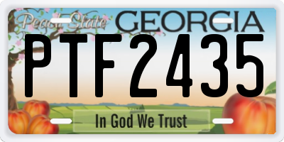 GA license plate PTF2435