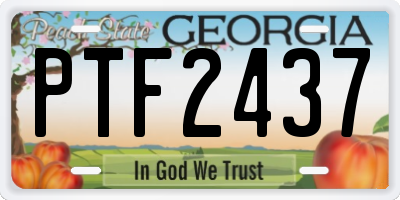 GA license plate PTF2437