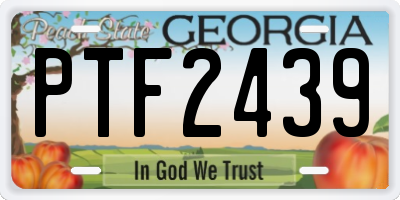 GA license plate PTF2439