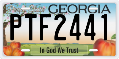 GA license plate PTF2441