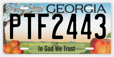 GA license plate PTF2443