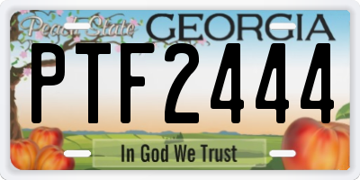 GA license plate PTF2444