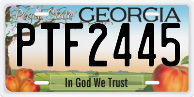 GA license plate PTF2445