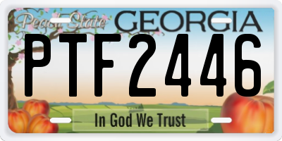 GA license plate PTF2446