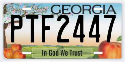 GA license plate PTF2447