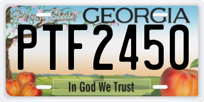 GA license plate PTF2450