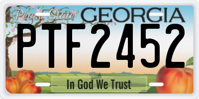GA license plate PTF2452