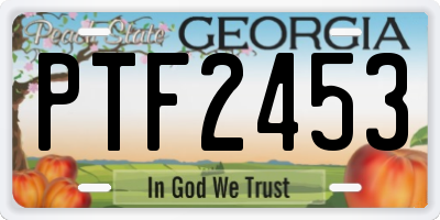GA license plate PTF2453