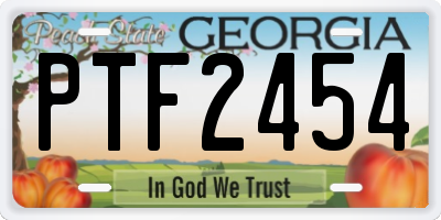 GA license plate PTF2454