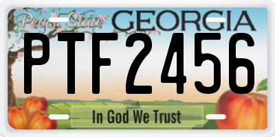GA license plate PTF2456
