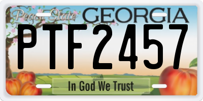 GA license plate PTF2457
