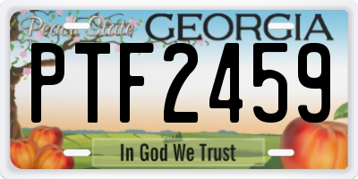 GA license plate PTF2459