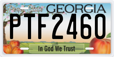 GA license plate PTF2460