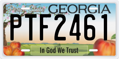 GA license plate PTF2461