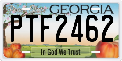 GA license plate PTF2462
