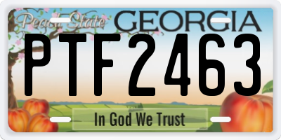 GA license plate PTF2463