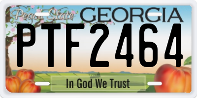 GA license plate PTF2464