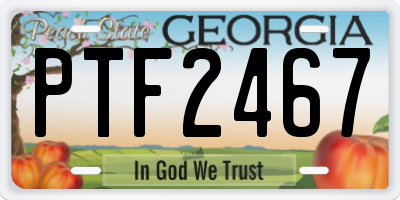 GA license plate PTF2467