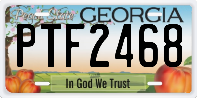 GA license plate PTF2468