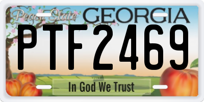 GA license plate PTF2469