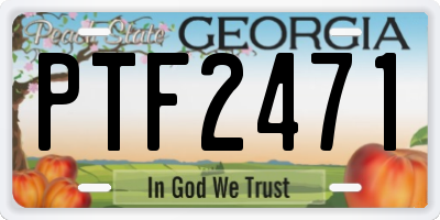 GA license plate PTF2471