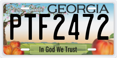 GA license plate PTF2472