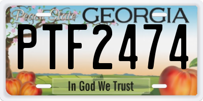 GA license plate PTF2474