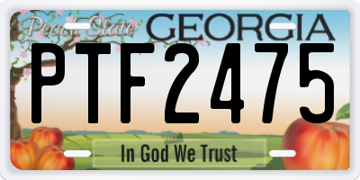 GA license plate PTF2475