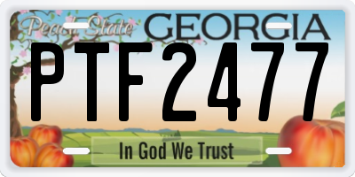 GA license plate PTF2477