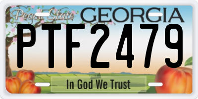 GA license plate PTF2479