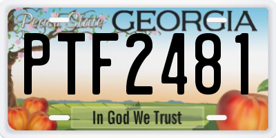 GA license plate PTF2481