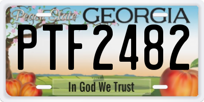 GA license plate PTF2482