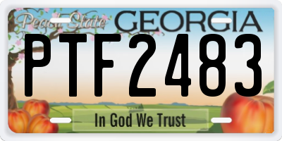 GA license plate PTF2483