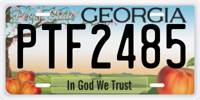 GA license plate PTF2485