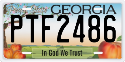 GA license plate PTF2486