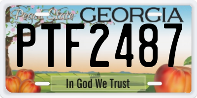 GA license plate PTF2487