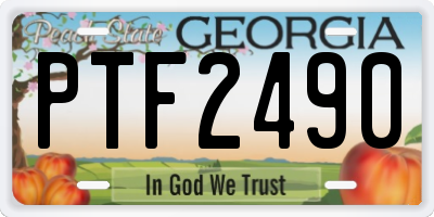 GA license plate PTF2490