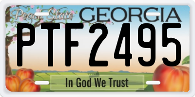 GA license plate PTF2495