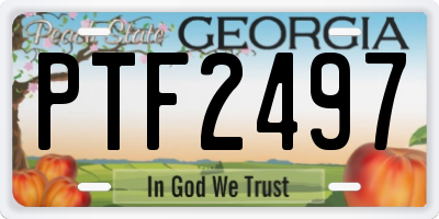 GA license plate PTF2497