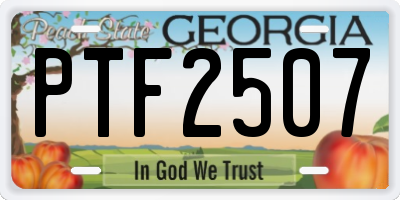 GA license plate PTF2507