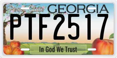 GA license plate PTF2517