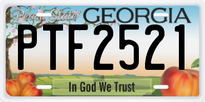 GA license plate PTF2521