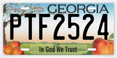 GA license plate PTF2524