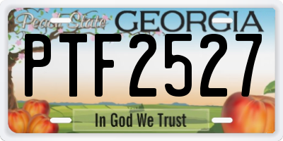GA license plate PTF2527