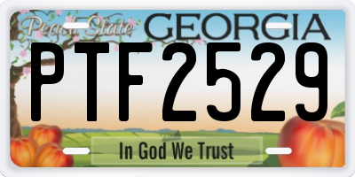 GA license plate PTF2529