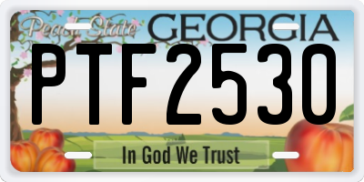 GA license plate PTF2530